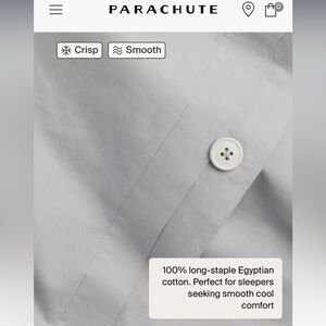 Parachute 100% Cotton Duvet Cover in Light Gray- KING